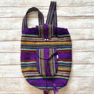 5/$25 Artesanias Lillo Woven purple Boho Backpack